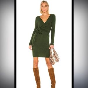 LPA Sean Wrap Dress in Green, size small
